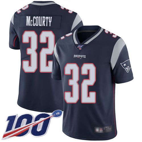 New England Patriots Football #32 100th Limited Navy Blue Men Devin McCourty Home NFL Jersey->new england patriots->NFL Jersey